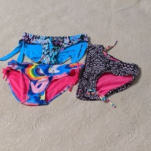 NWOT JUSTICE 3 SWIM SUITS BATTOM SZ14